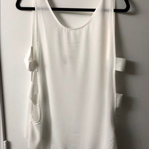 White tank top with cut outs on sides